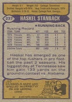 1979 Topps - Cream Colored Back #237 Haskel Stanback Back