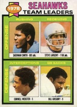 1979 Topps - Cream Colored Back #244 Sherman Smith / Steve Largent / Cornell Webster / Bill Gregory Front