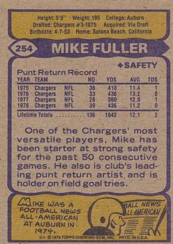 1979 Topps - Cream Colored Back #254 Mike Fuller Back