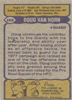 1979 Topps - Cream Colored Back #269 Doug Van Horn Back