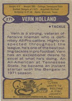 1979 Topps - Cream Colored Back #271 Vern Holland Back