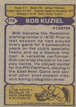 1979 Topps - Cream Colored Back #276 Bob Kuziel Back