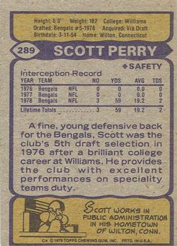 1979 Topps - Cream Colored Back #289 Scott Perry Back