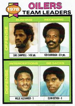 1979 Topps - Cream Colored Back #301 Earl Campbell / Ken Burrough / Willie Alexander / Elvin Bethea Front