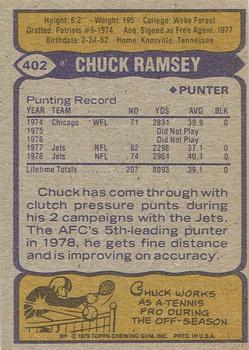 1979 Topps - Cream Colored Back #402 Chuck Ramsey Back