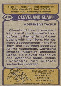 1979 Topps - Cream Colored Back #410 Cleveland Elam Back
