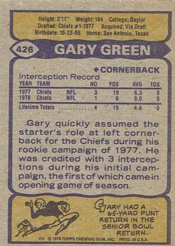 1979 Topps - Cream Colored Back #426 Gary Green Back