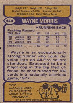 1979 Topps - Cream Colored Back #444 Wayne Morris Back