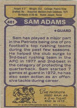 1979 Topps - Cream Colored Back #461 Sam Adams Back