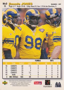 1995 Upper Deck McDonald's St. Louis Rams #MCD11 Jimmie Jones Back