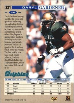 1996 Pro Line - Anaheim National #331 Daryl Gardener Back