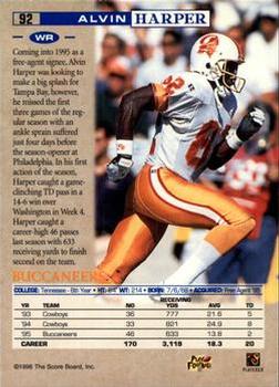 1996 Pro Line - Anaheim National #92 Alvin Harper Back