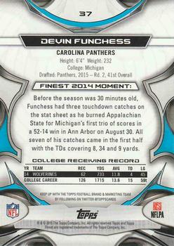 2015 Finest - Refractor #37 Devin Funchess Back