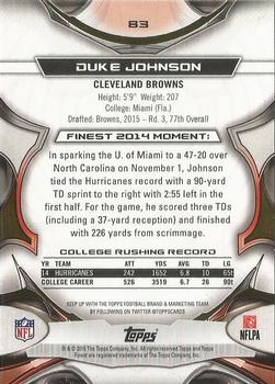 2015 Finest - Refractor #83 Duke Johnson Back