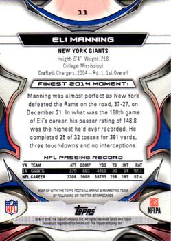 2015 Finest - X-Fractor #11 Eli Manning Back