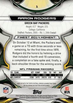 2015 Finest - Black Refractor #1 Aaron Rodgers Back