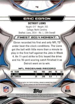 2015 Finest - Black Refractor #4 Eric Ebron Back