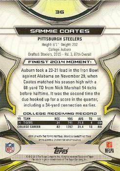 2015 Finest - Black Refractor #36 Sammie Coates Back