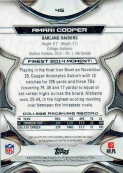 2015 Finest - Black Refractor #45 Amari Cooper Back