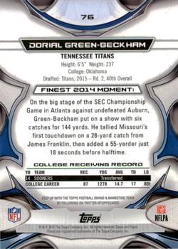 2015 Finest - Black Refractor #76 Dorial Green-Beckham Back
