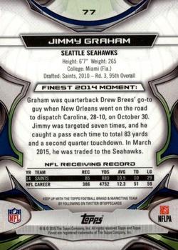 2015 Finest - Black Refractor #77 Jimmy Graham Back