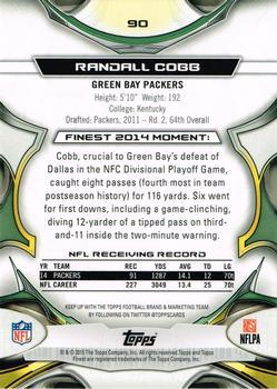 2015 Finest - Black Refractor #90 Randall Cobb Back