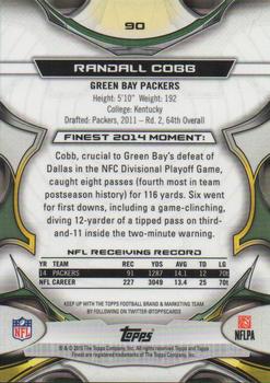 2015 Finest - Blue Refractor #90 Randall Cobb Back