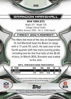 2015 Finest - Camo Refractor #38 Brandon Marshall Back