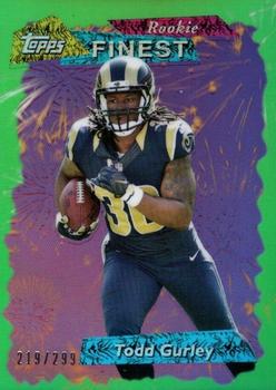 2015 Finest - 1995 Topps Finest Refractors Green #95FRR-TG Todd Gurley Front