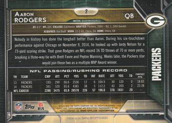 2015 Topps Chrome - Green Refractor #2 Aaron Rodgers Back