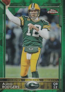 2015 Topps Chrome - Green Refractor #2 Aaron Rodgers Front