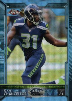2015 Topps Chrome - Blue Wave Refractor #37 Kam Chancellor Front