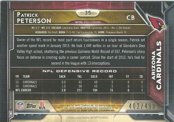 2015 Topps Chrome - Camo Refractor #35 Patrick Peterson Back