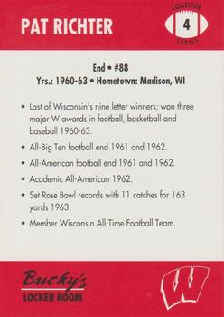 1992 Wisconsin Badgers Program Cards #4 Pat Richter Back