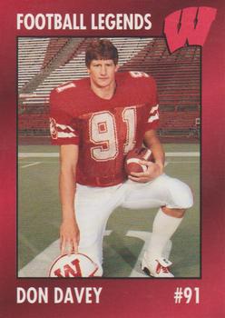 1992 Wisconsin Badgers Program Cards #7 Don Davey Front
