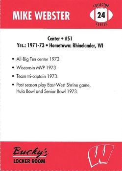 1992 Wisconsin Badgers Program Cards #24 Mike Webster Back