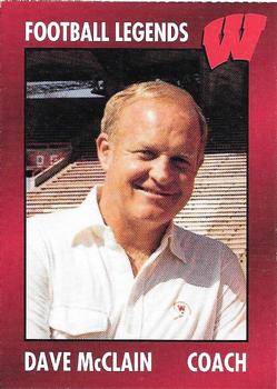 1992 Wisconsin Badgers Program Cards #25 Dave McClain Front