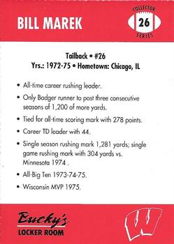1992 Wisconsin Badgers Program Cards #26 Bill Marek Back