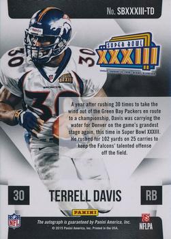 2015 Panini Playbook - Super Bowl Signatures #SBXXXII-TD Terrell Davis Back