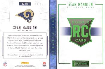 2015 Panini Playbook - Rookie Booklet Signatures Green #69 Sean Mannion Back