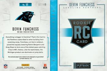 2015 Panini Playbook - Rookie Booklet Signatures Platinum #60 Devin Funchess Back