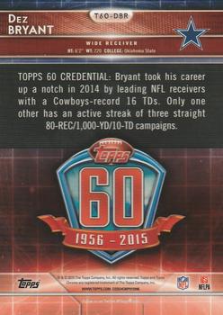 2015 Topps Chrome - 60th Anniversary #T60-DBR Dez Bryant Back