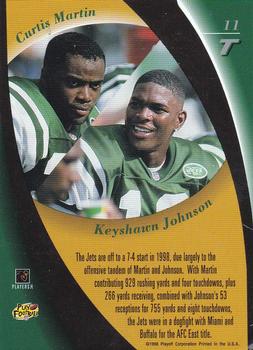 1998 Playoff Contenders - Touchdown Tandems #11 Curtis Martin / Keyshawn Johnson Back
