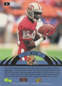1996 Classic NFL Experience - Super Bowl Gold #2 Jerry Rice Back