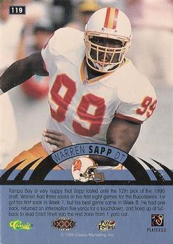 1996 Classic NFL Experience - Super Bowl Gold #119 Warren Sapp Back
