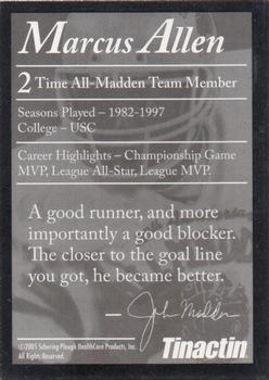 2005 Tinactin All-Madden Team #NNO Marcus Allen Back