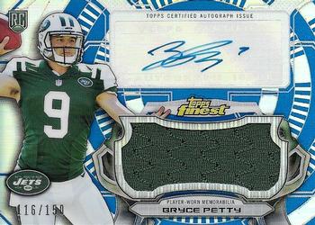 2015 Finest - Autographed Jumbo Relic Blue Refractors #AJRR-BPE Bryce Petty Front
