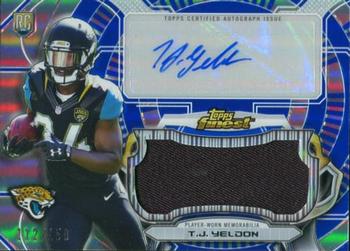 2015 Finest - Autographed Jumbo Relic Blue Refractors #AJRR-TY T.J. Yeldon Front