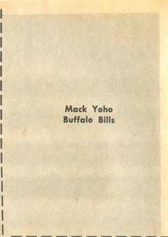 1961 Fleer Wallet Pictures #NNO Mack Yoho Back