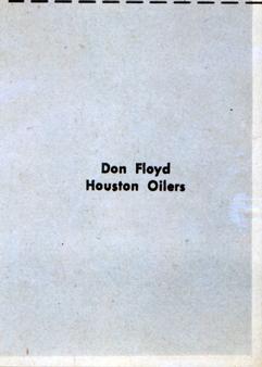 1961 Fleer Wallet Pictures #NNO Don Floyd Back